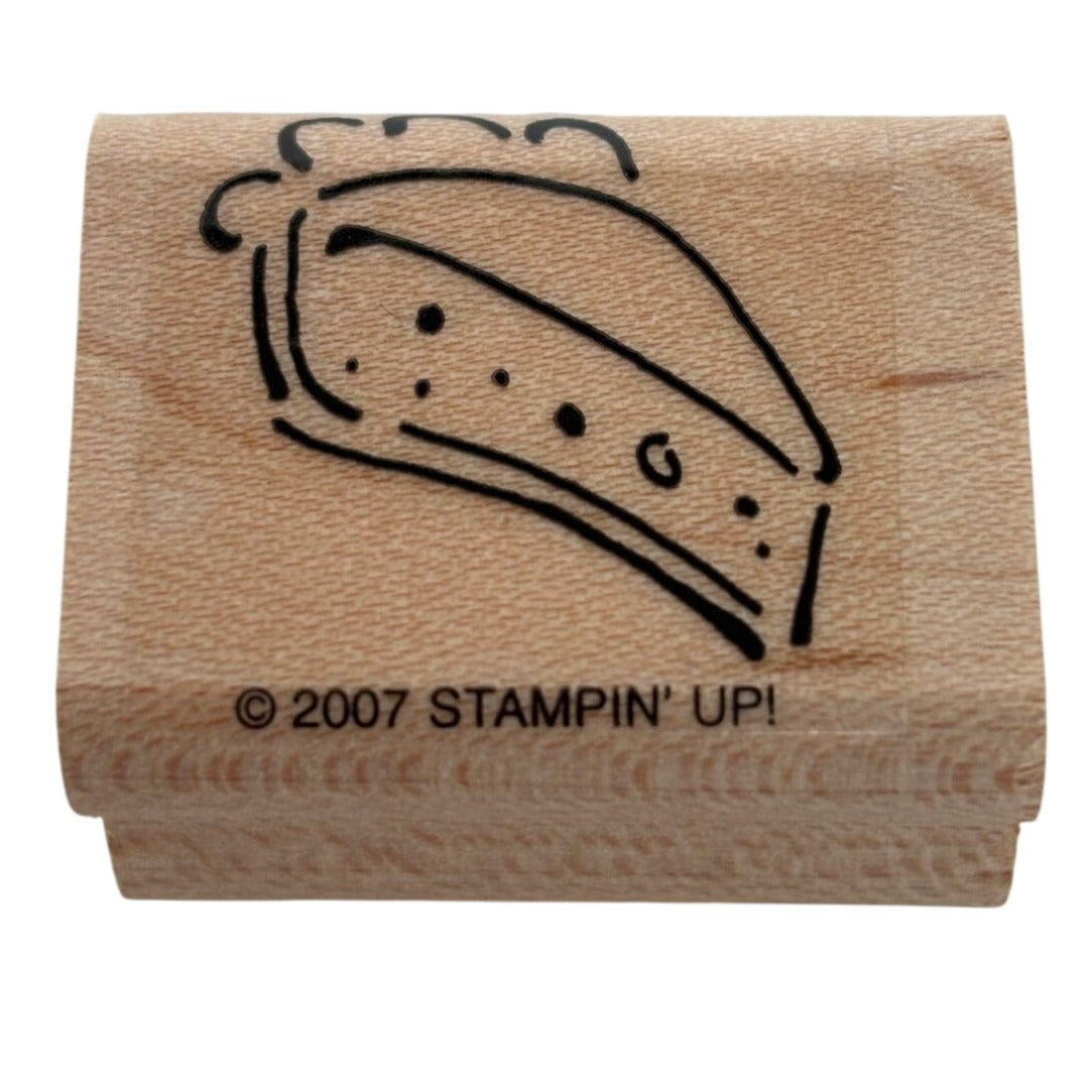 Stampin Up Rubber Stamp Pumpkin Pie Slice Food Dessert Thanksgiving Card Making