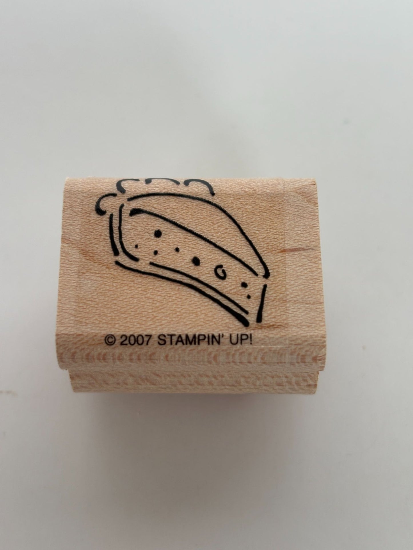 Stampin Up Rubber Stamp Pumpkin Pie Slice Food Dessert Thanksgiving Card Making