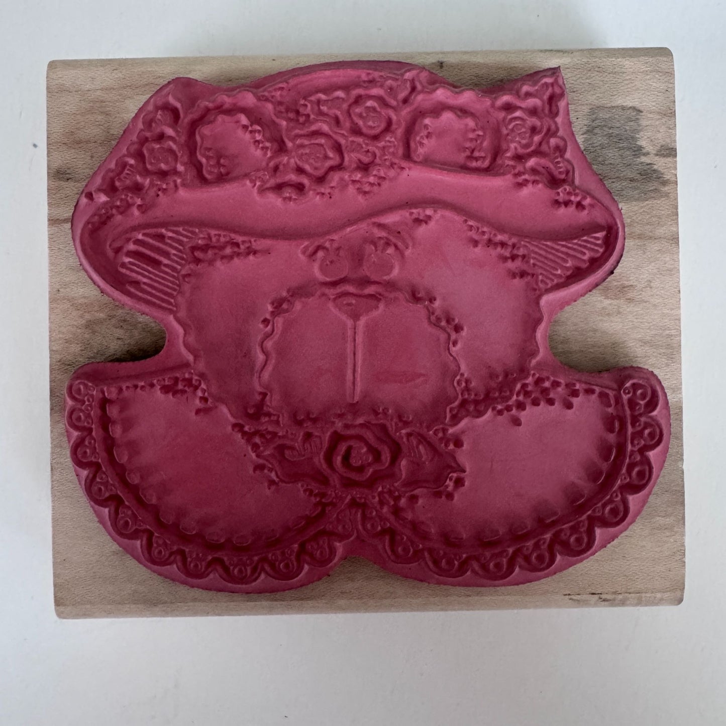 Stampassions Rubber Stamp Beary Elegant Teddy Bear Tea Party Invitation Cardmaking Large