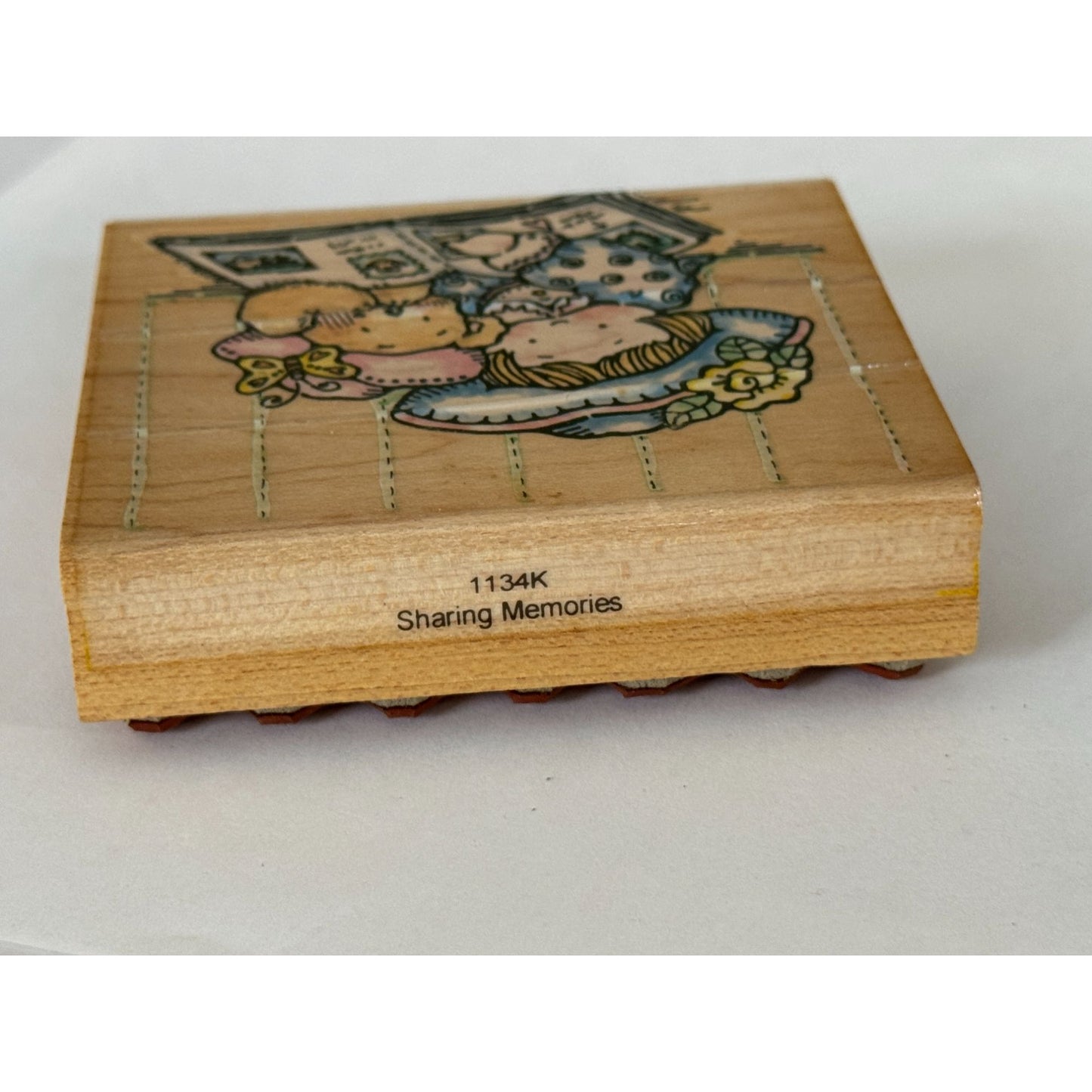 Penny Black Rubber Stamp Sharing Memories Teddy Bear Girl Photo Album Memory