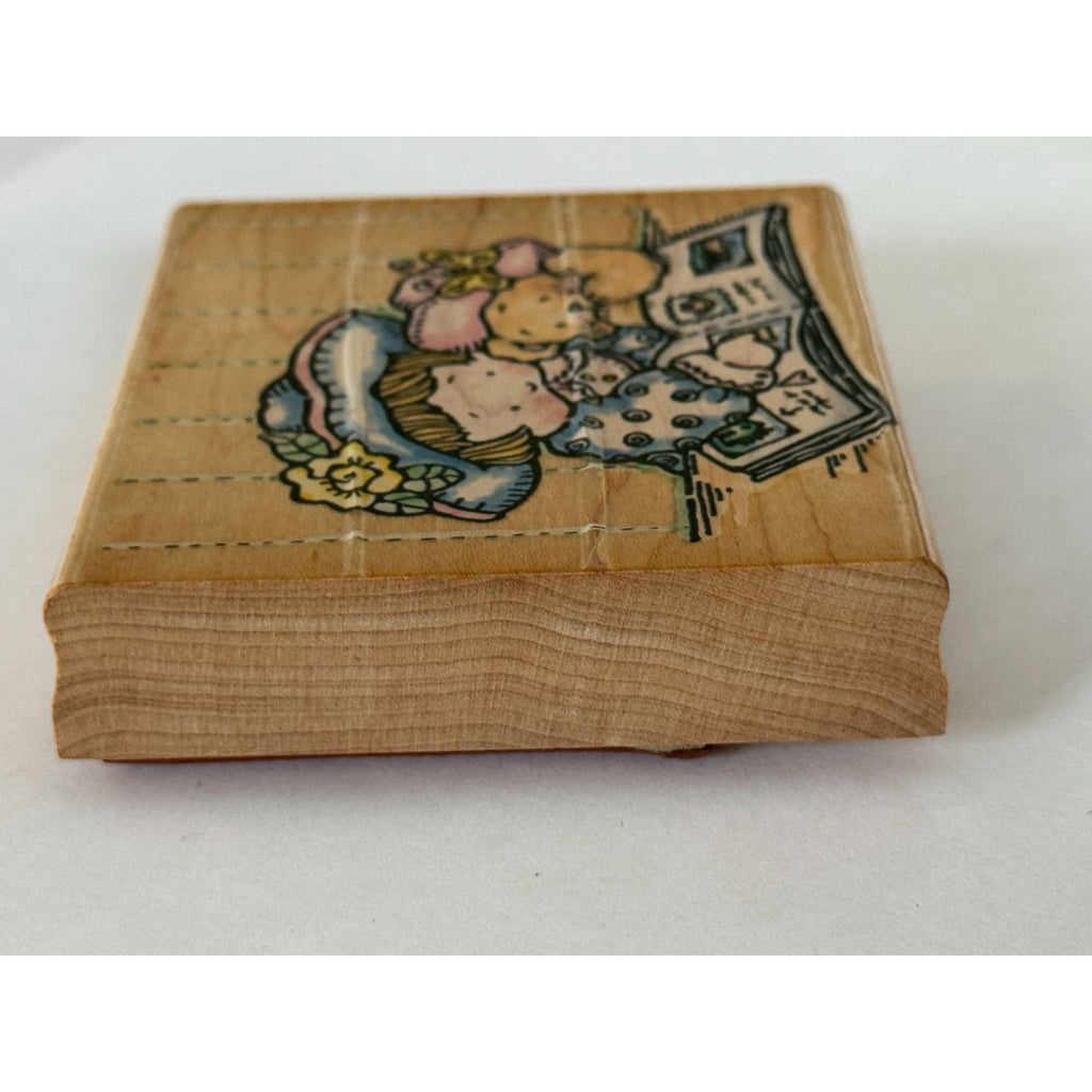 Penny Black Rubber Stamp Sharing Memories Teddy Bear Girl Photo Album Memory