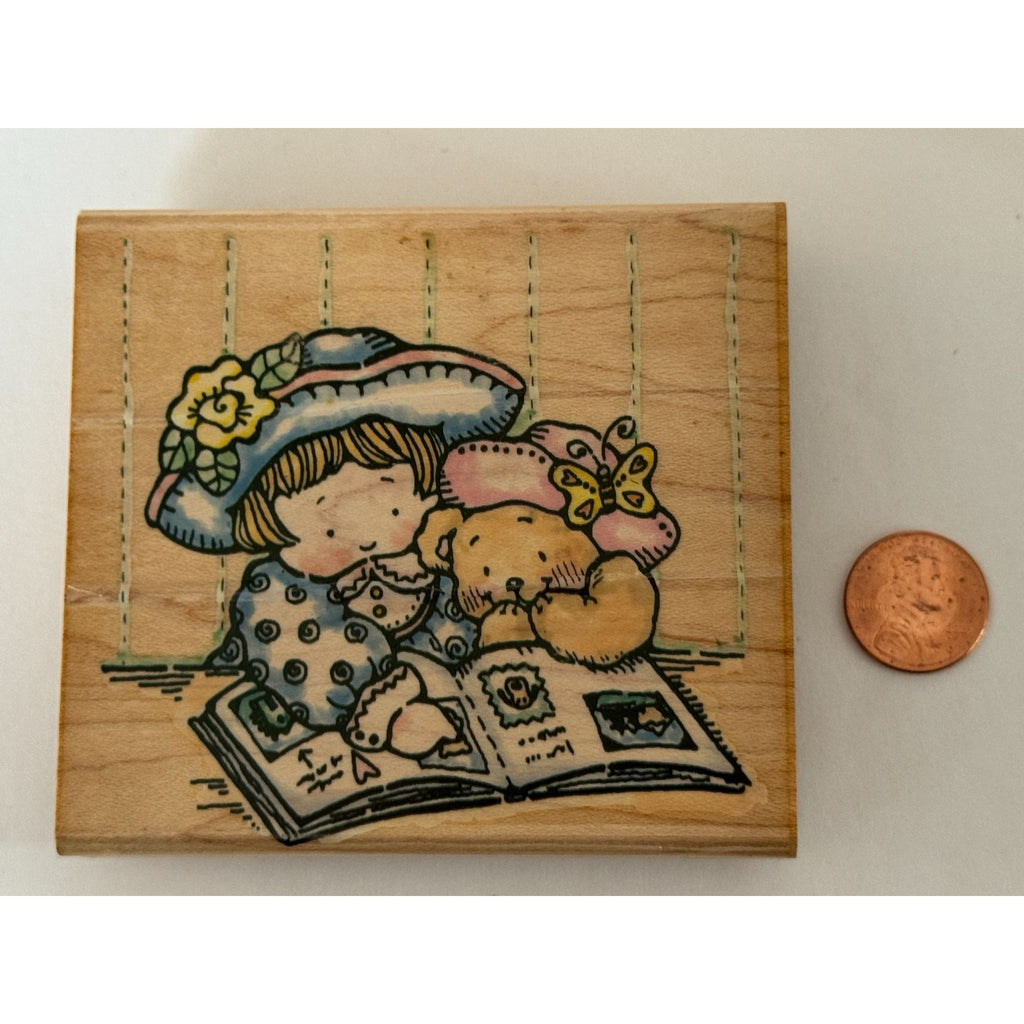Penny Black Rubber Stamp Sharing Memories Teddy Bear Girl Photo Album Memory