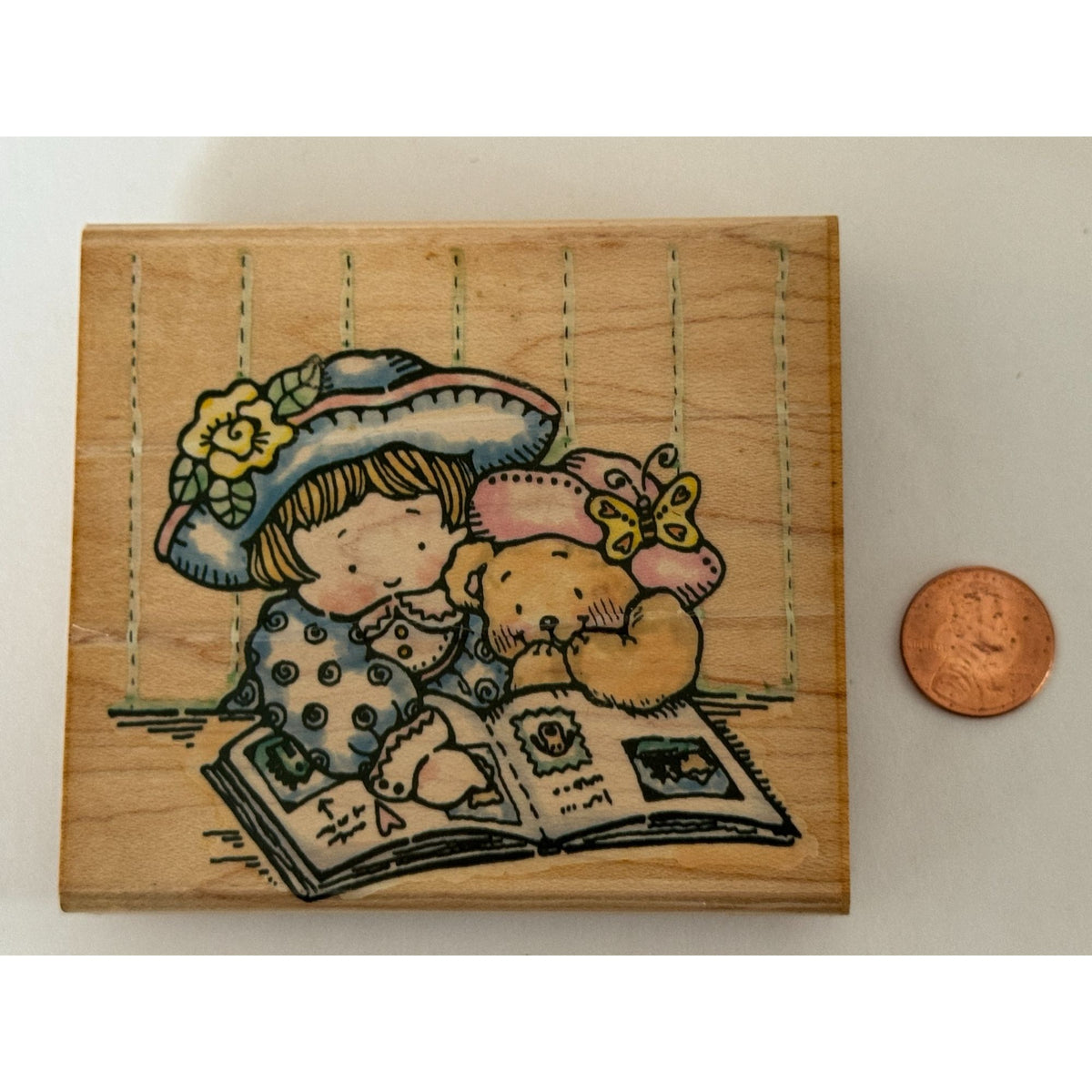 Penny Black Rubber Stamp Sharing Memories Teddy Bear Girl Photo Album Memory