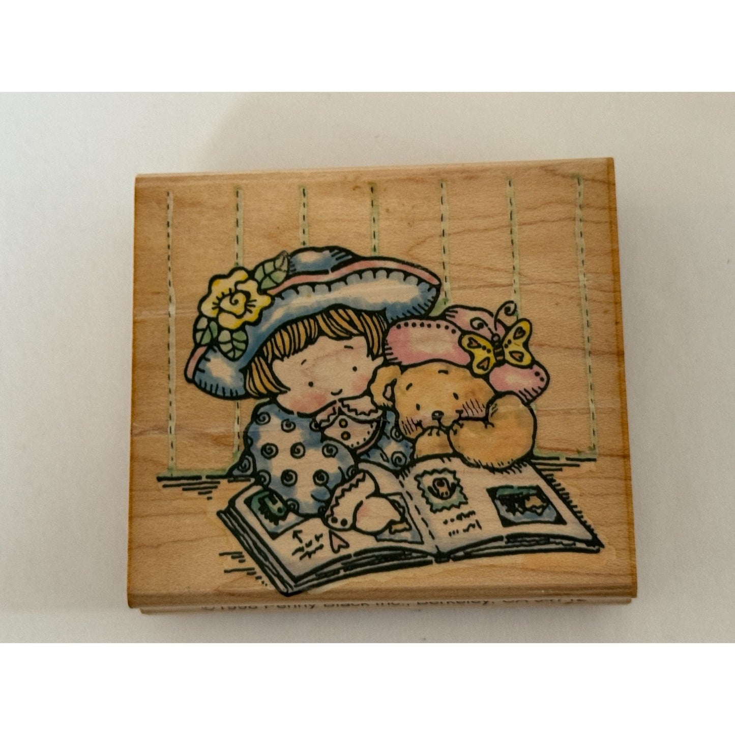 Penny Black Rubber Stamp Sharing Memories Teddy Bear Girl Photo Album Memory