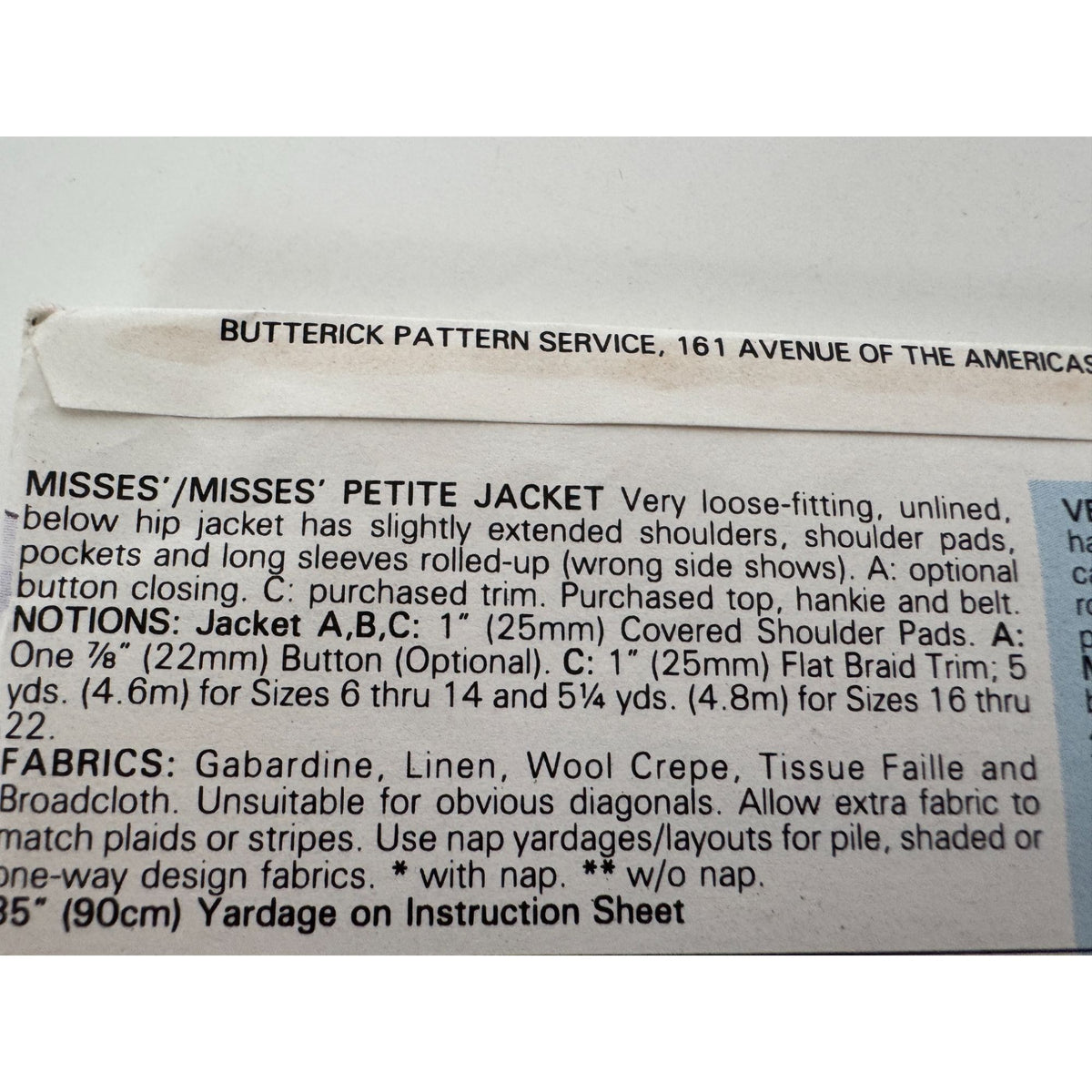 Butterick Sewing Pattern 3163 Blazer Jacket Work Career Sizes 12 14 16 UC 1980s