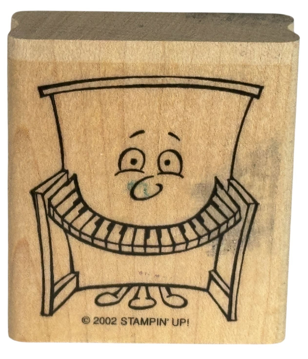 Stampin Up Rubber Stamp Piano Keys Smile Music Teacher Funny Humor Kids Fun Wood