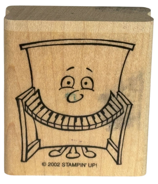 Stampin Up Rubber Stamp Piano Keys Smile Music Teacher Funny Humor Kids Fun Wood