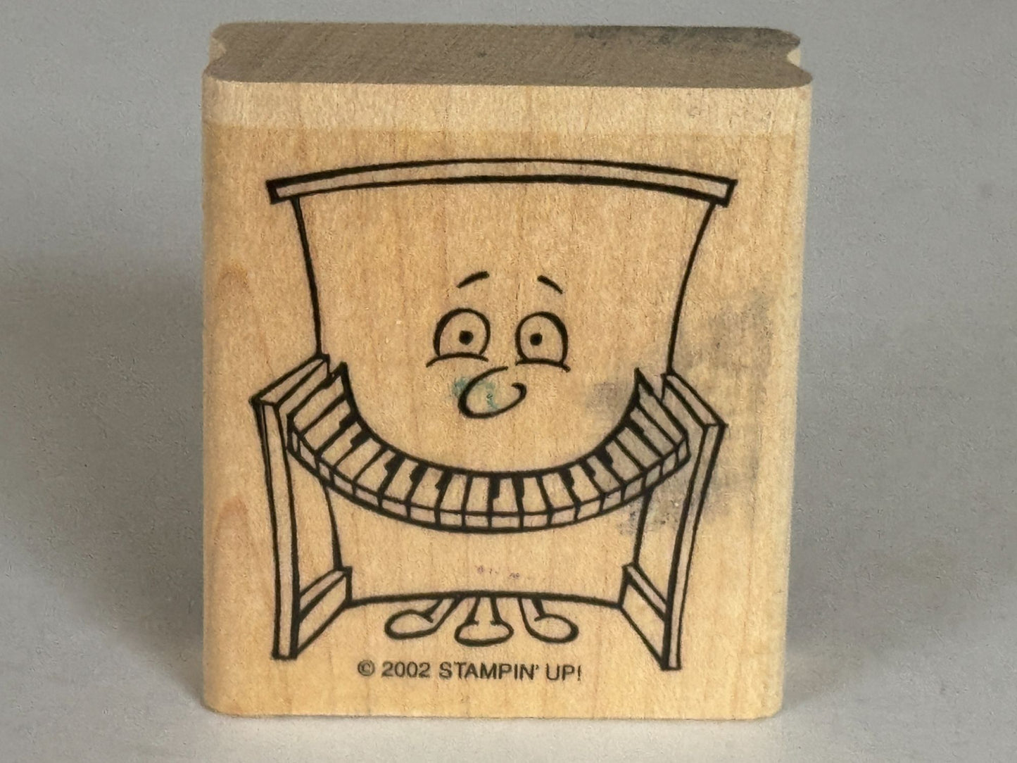 Stampin Up Rubber Stamp Piano Keys Smile Music Teacher Funny Humor Kids Fun Wood