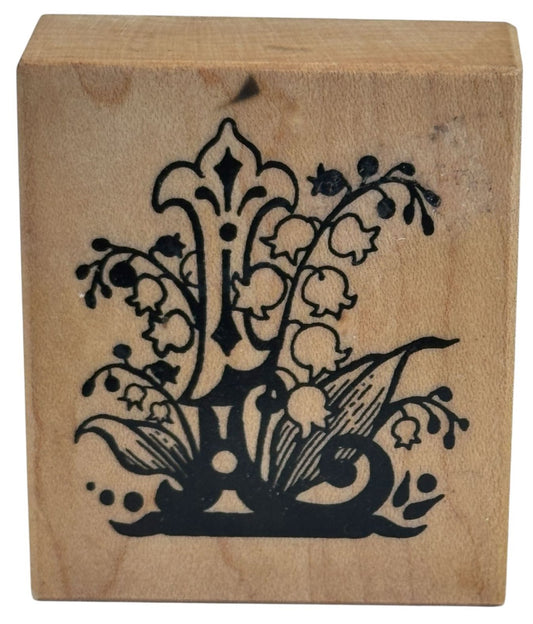 PSX Rubber Stamp Botanical Letter L Floral Lily of The Valley Flower Card Making