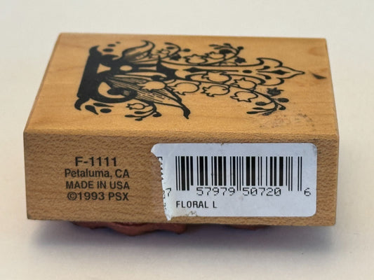 PSX Rubber Stamp Botanical Letter L Floral Lily of The Valley Flower Card Making
