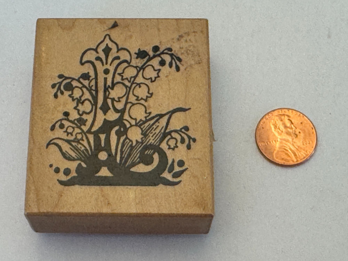 PSX Rubber Stamp Botanical Letter L Floral Lily of The Valley Flower Card Making
