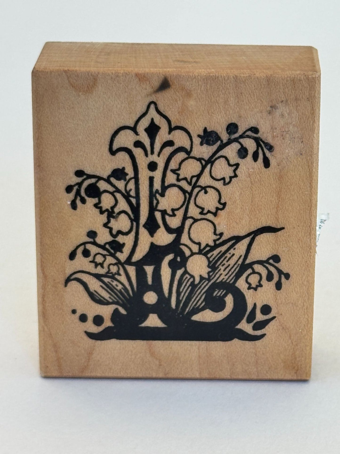 PSX Rubber Stamp Botanical Letter L Floral Lily of The Valley Flower Card Making