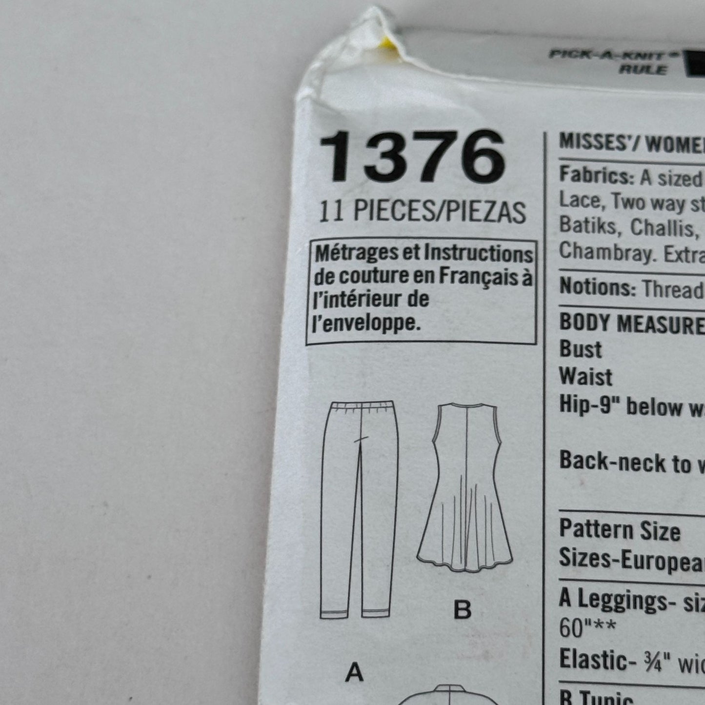 Simplicity Sewing Pattern 1376 Dress Tunic Top Modern Casual Outfit 10-18 Uncut Leggings Jacket