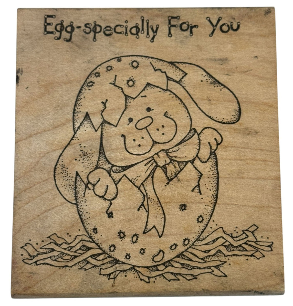 Peddlers Pack Rubber Stamp Egg-Specially For You Easter Bunny Egg Card Making