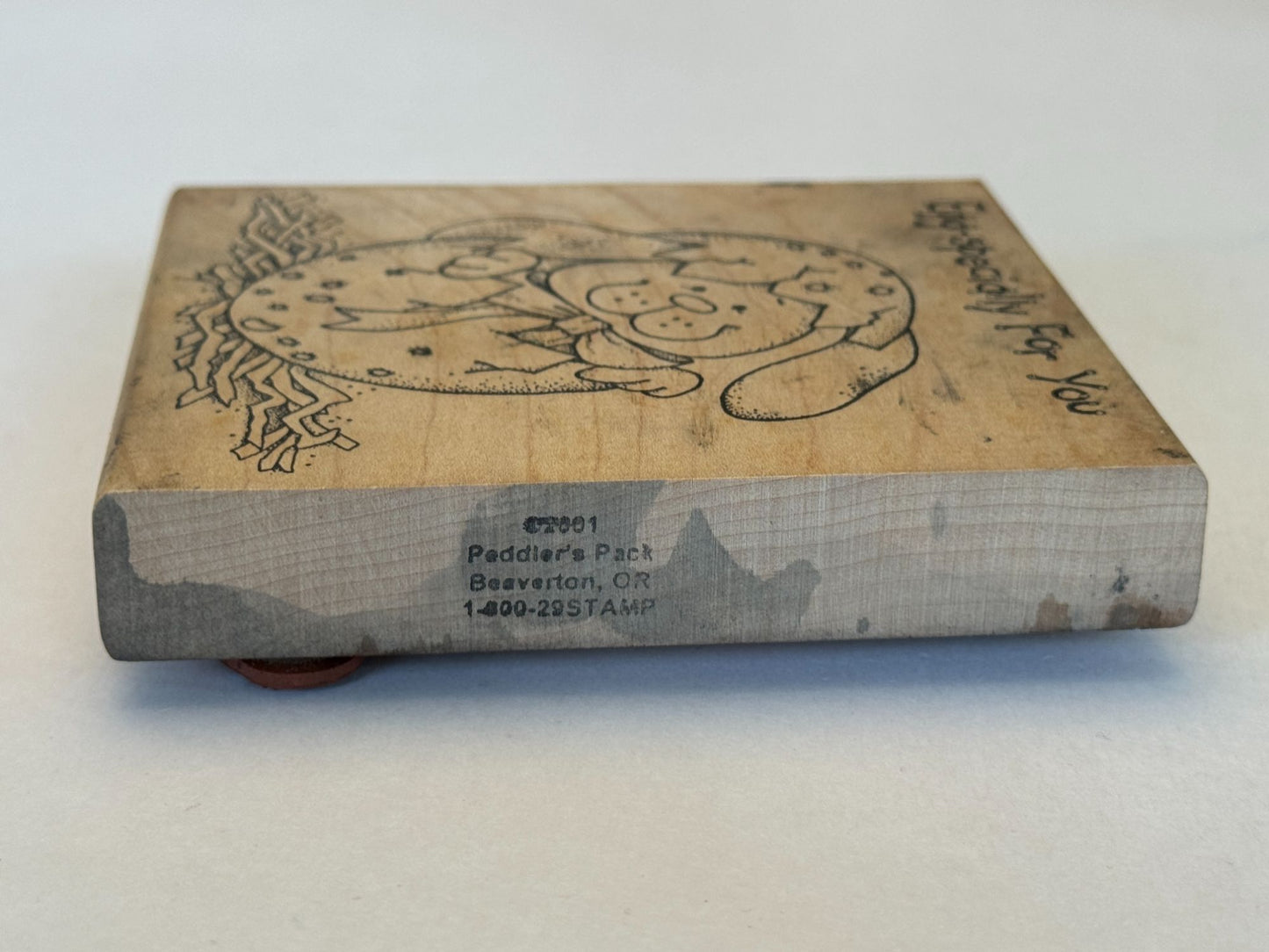 Peddlers Pack Rubber Stamp Egg-Specially For You Easter Bunny Egg Card Making