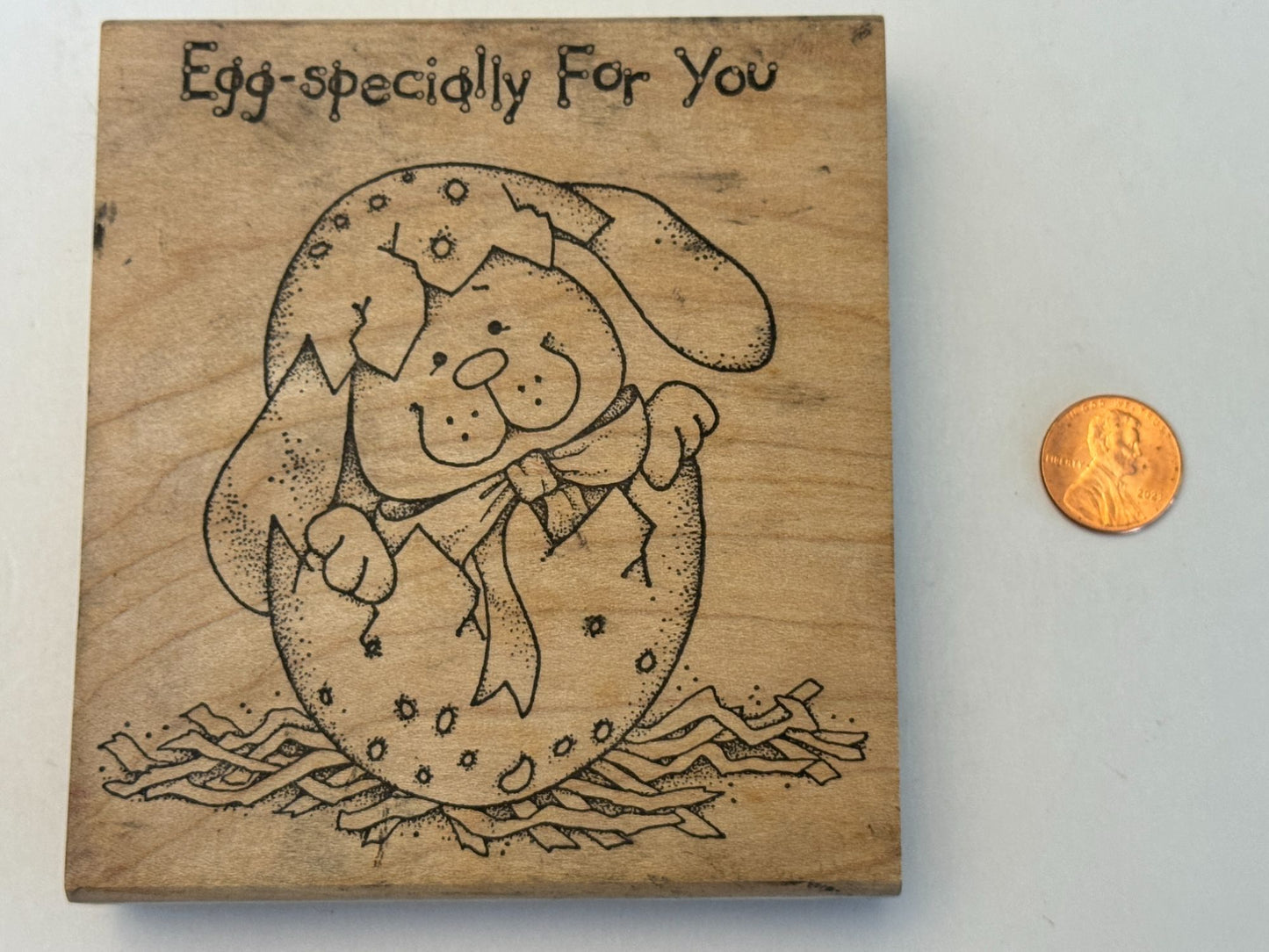Peddlers Pack Rubber Stamp Egg-Specially For You Easter Bunny Egg Card Making