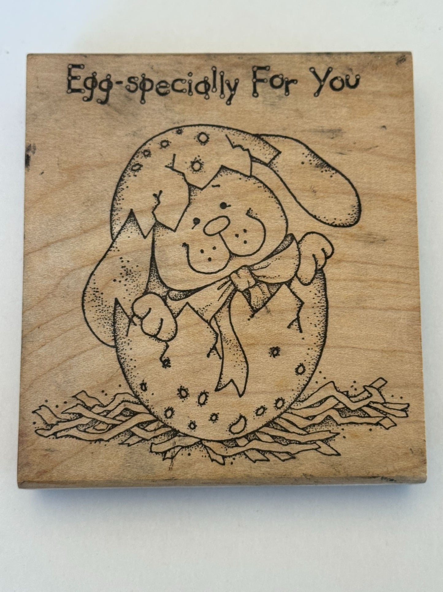 Peddlers Pack Rubber Stamp Egg-Specially For You Easter Bunny Egg Card Making