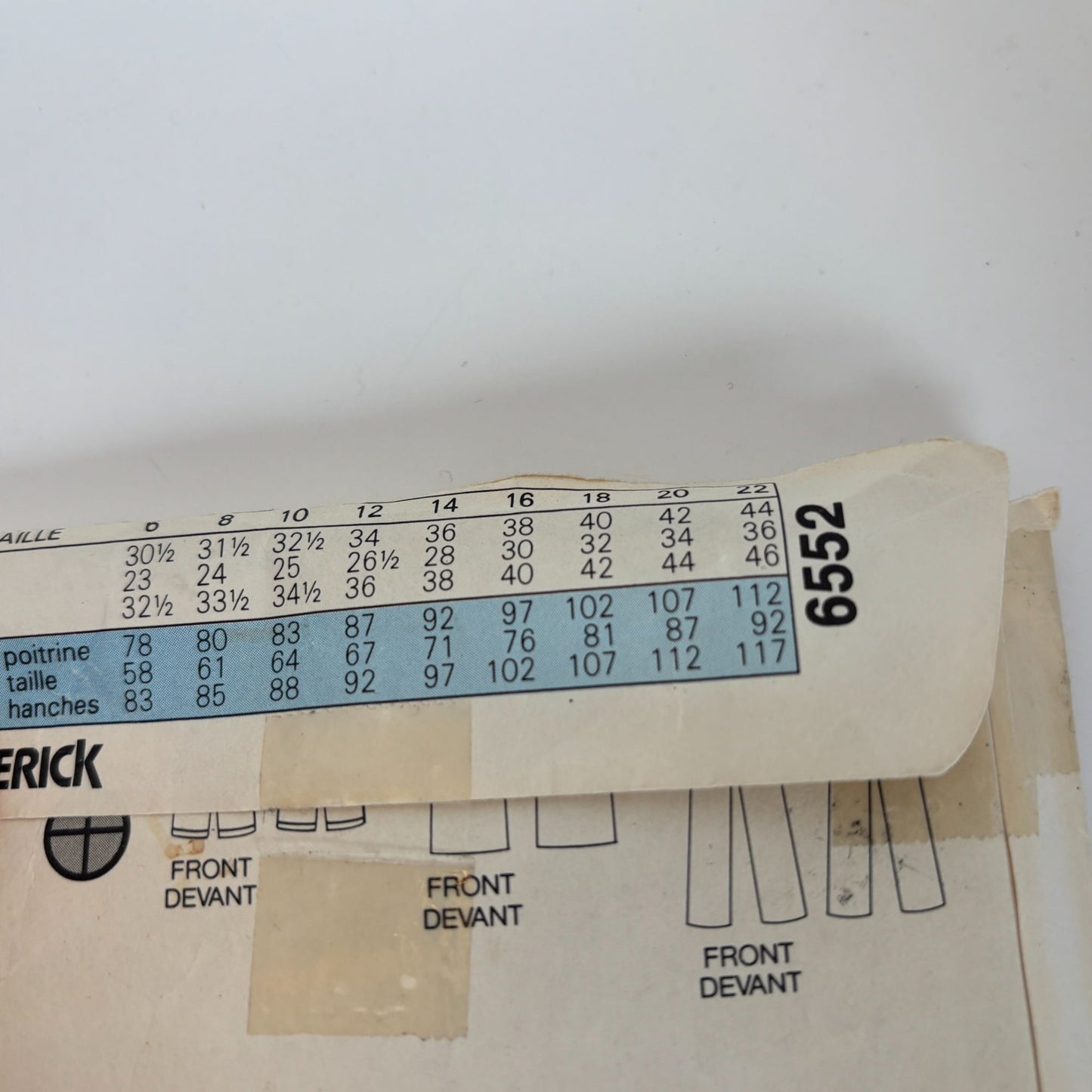 Butterick Sewing Pattern 6552 Shorts Skirt Pants 1980s Summer CUT 14 16 18