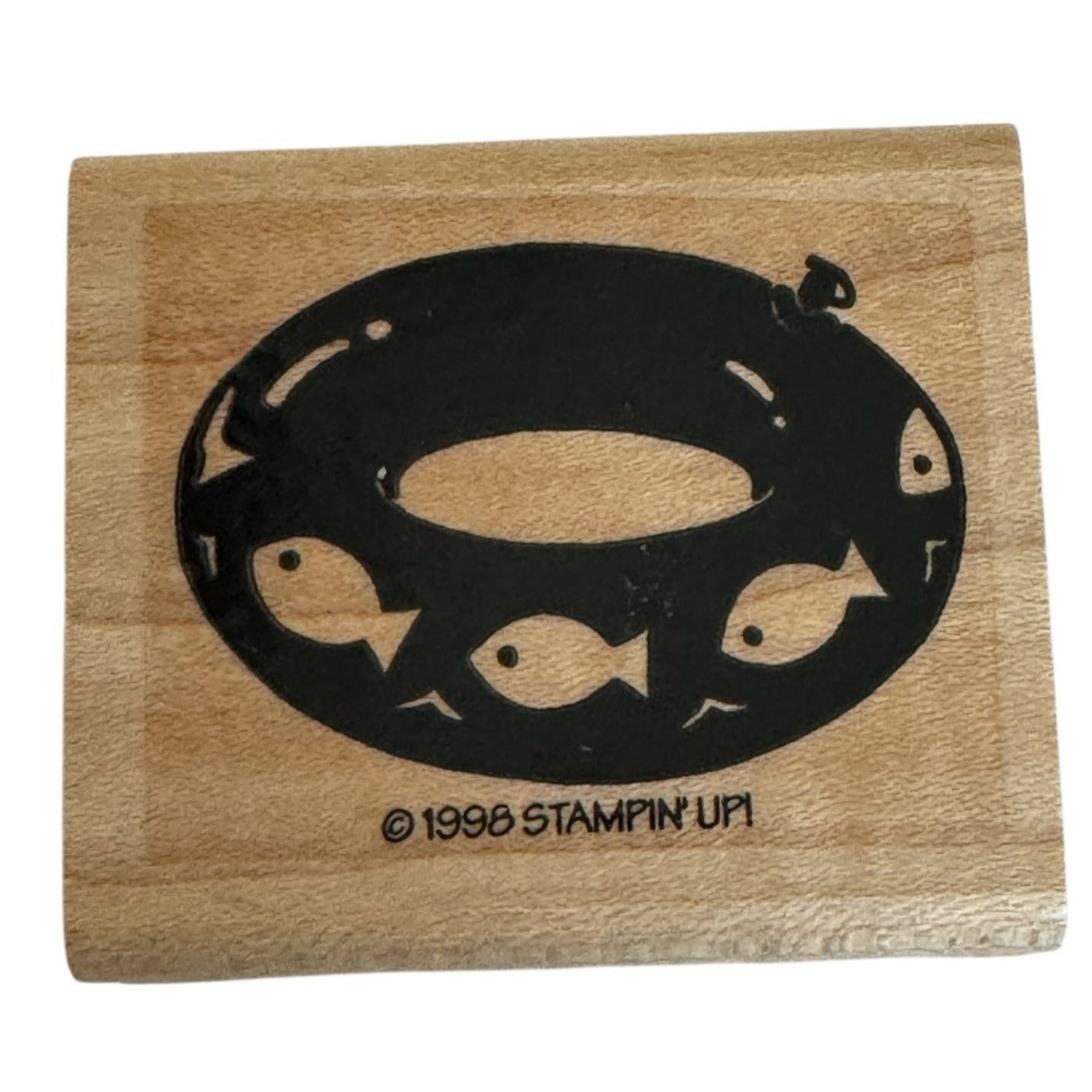 Stampin Up Rubber Stamp Swim Ring Fish Inflatable Tube Card Making Summer Pool