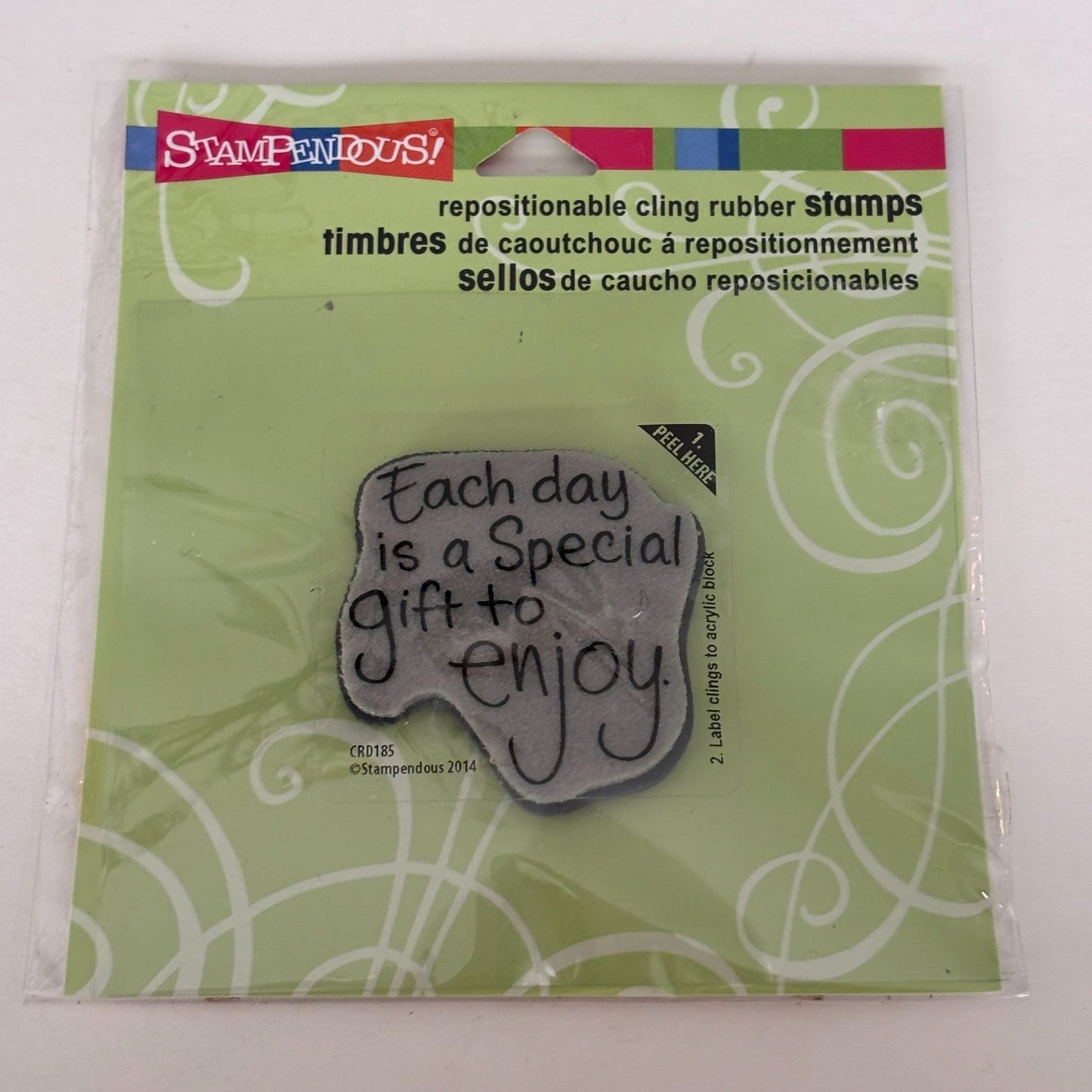 Stampendous Repositionable Cling Rubber Stamp Each Day Is a Special Gift Quote Sentiment Cardmaking