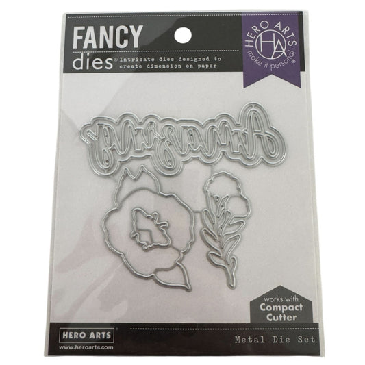 Hero Arts Fancy Dies Amazing Word Metal Die Set Flower Paper Crafts Cardmaking