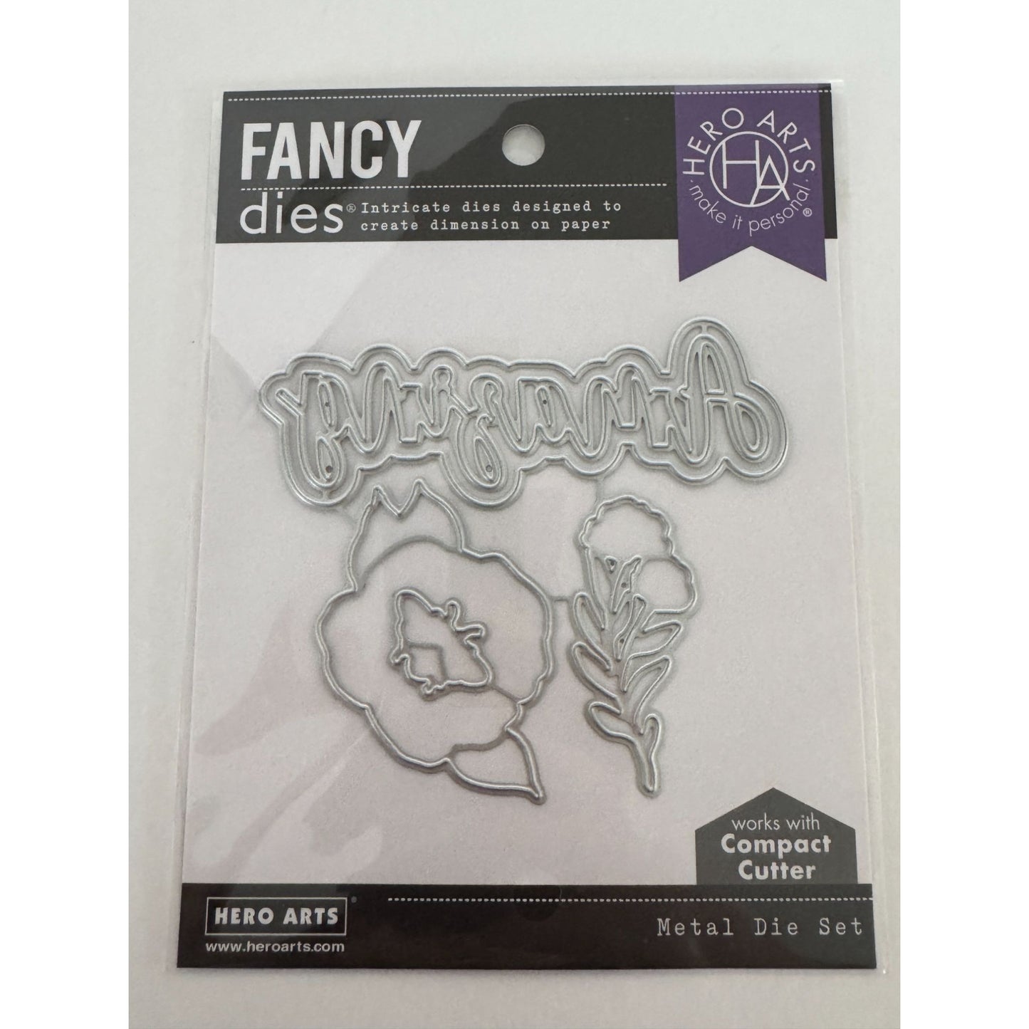 Hero Arts Fancy Dies Amazing Word Metal Die Set Flower Paper Crafts Cardmaking