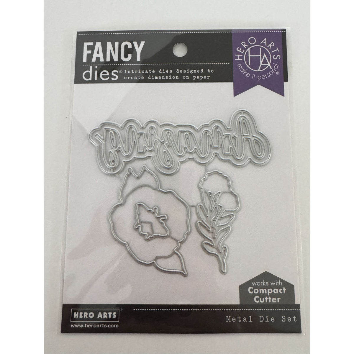Hero Arts Fancy Dies Amazing Word Metal Die Set Flower Paper Crafts Cardmaking