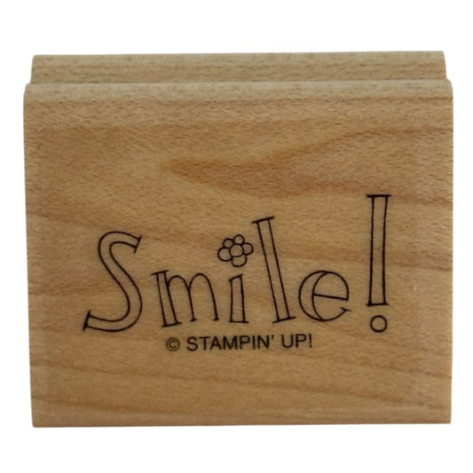 Stampin Up Rubber Stamp Smile Word Flower Friendship Card Making Sentiment Word