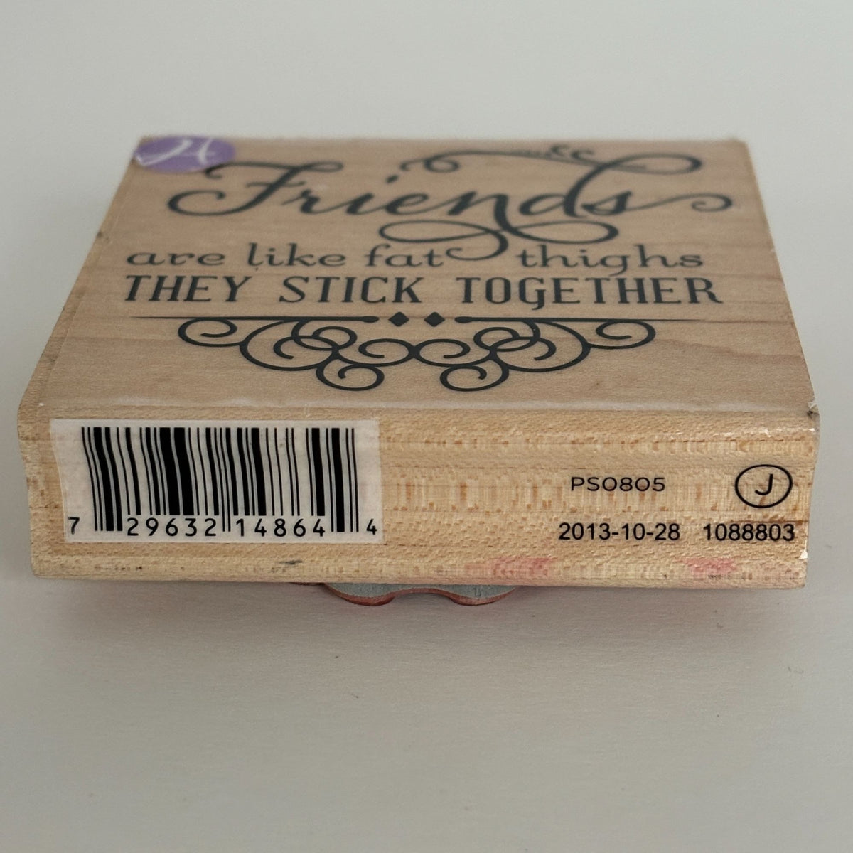Hampton Art Rubber Stamp Friendship Cardmaking Funny Humor Girl Friends Laugh Stick Together Wooden