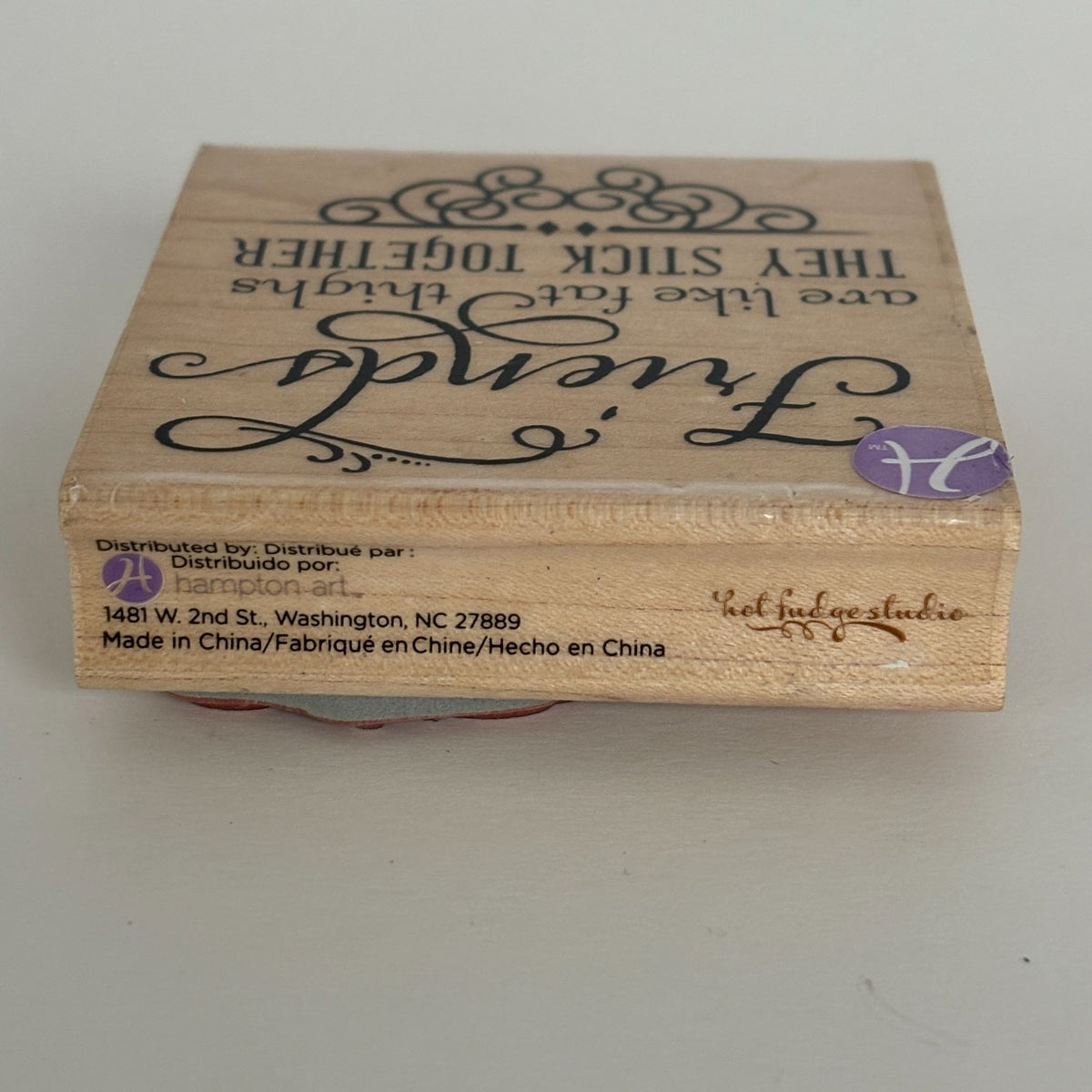 Hampton Art Rubber Stamp Friendship Cardmaking Funny Humor Girl Friends Laugh Stick Together Wooden