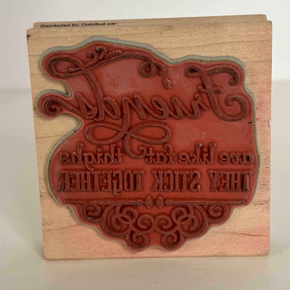 Hampton Art Rubber Stamp Friendship Cardmaking Funny Humor Girl Friends Laugh Stick Together Wooden