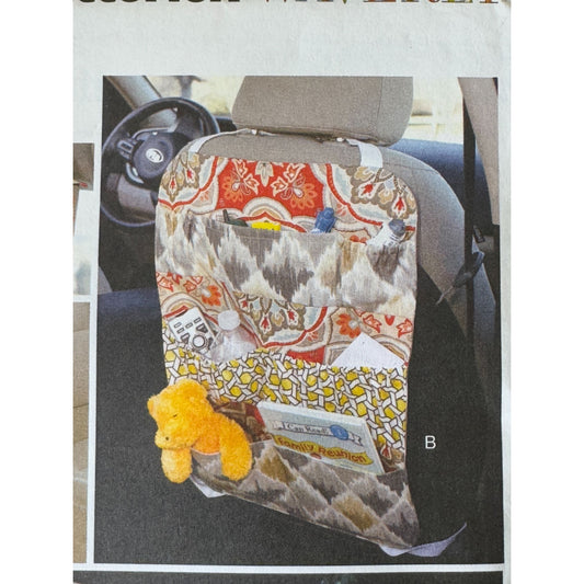 Butterick Sewing Pattern B6228 Car Grocery Organizer Trunk Box Seat Back Visor