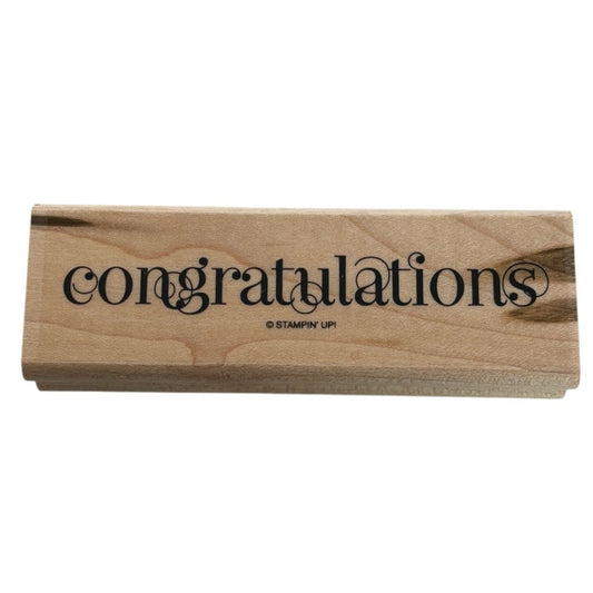 Stampin Up Rubber Stamp Congratulations Card Making Word Sentiment Loopy Letters