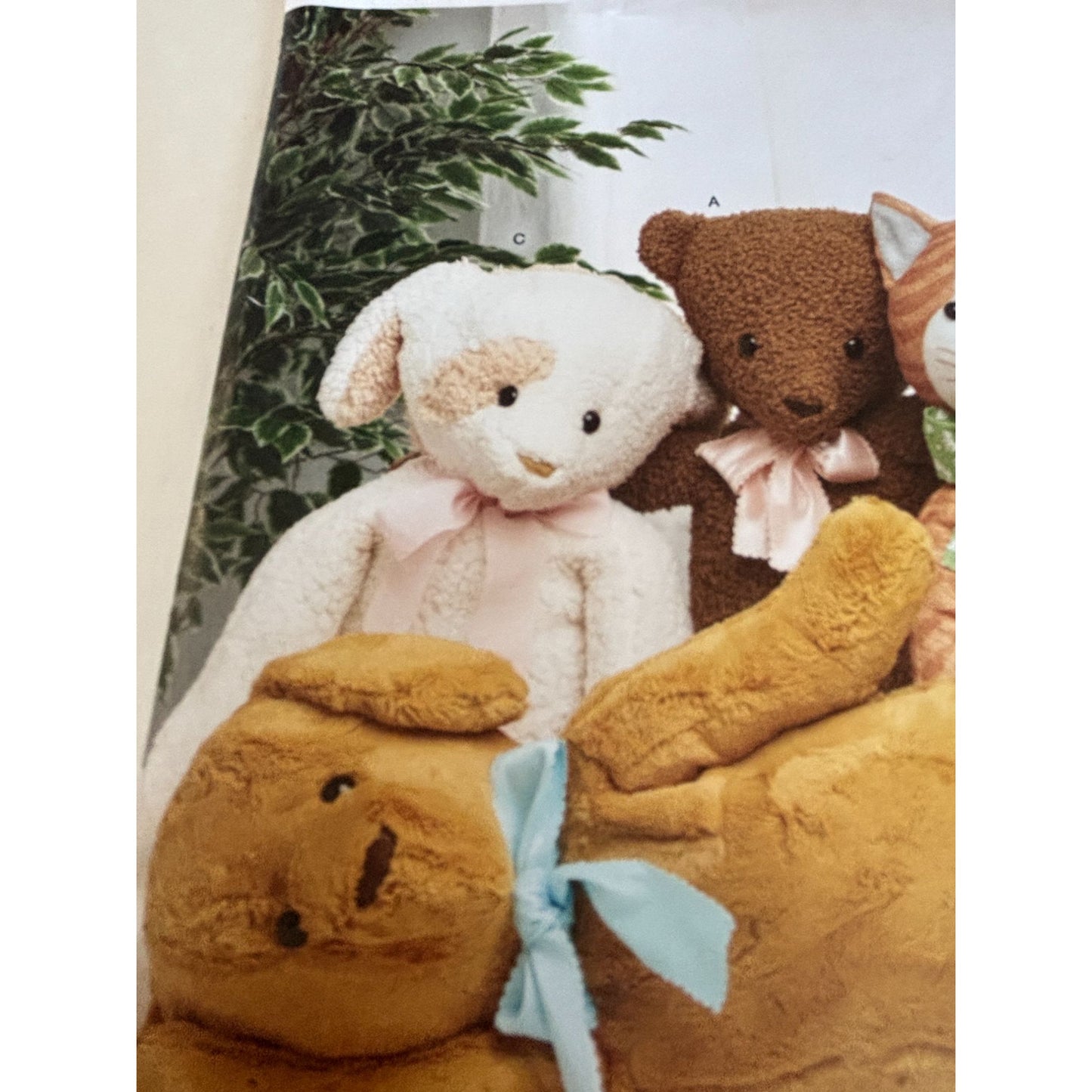 Simplicity Sewing Pattern S9583 Poseable Plush Stuffed Animals Cat Bear Dog UC