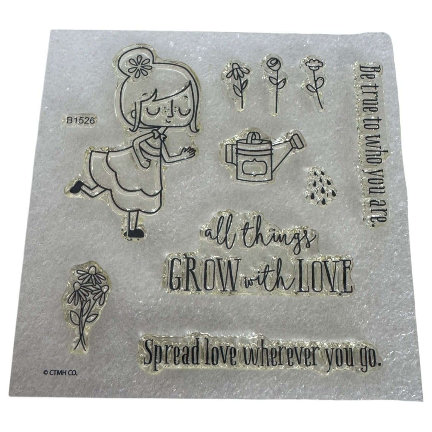 CTMH My Acrylix Acrylic Stamp Set Lovely Garden Be True to Who You Are Grow Love