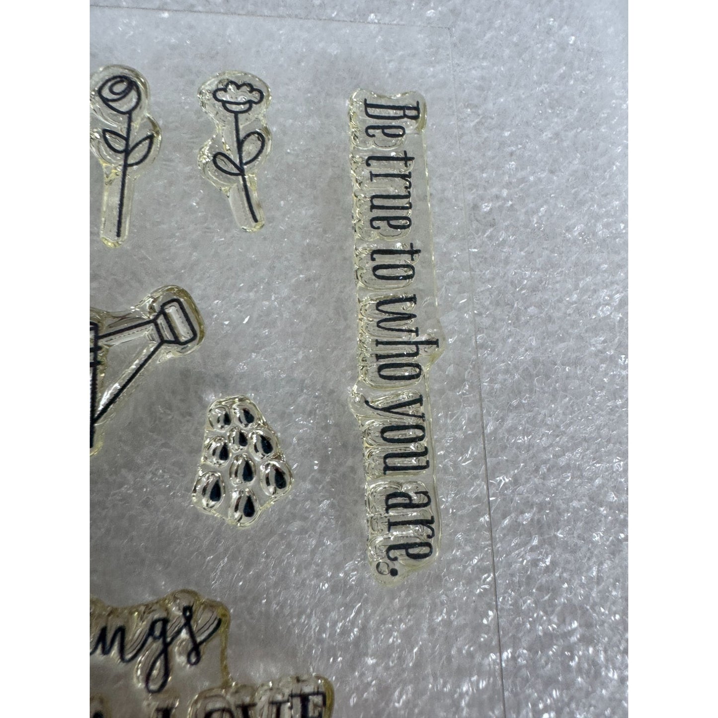 CTMH My Acrylix Acrylic Stamp Set Lovely Garden Be True to Who You Are Grow Love
