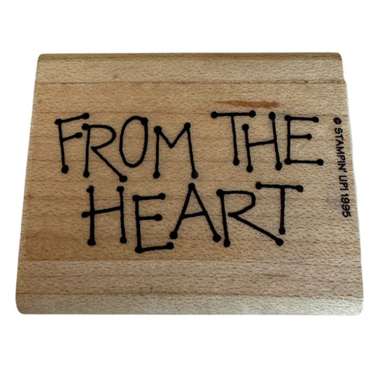 Stampin Up Rubber Stamp From The Heart Gift Card Making Words Wood Mounted