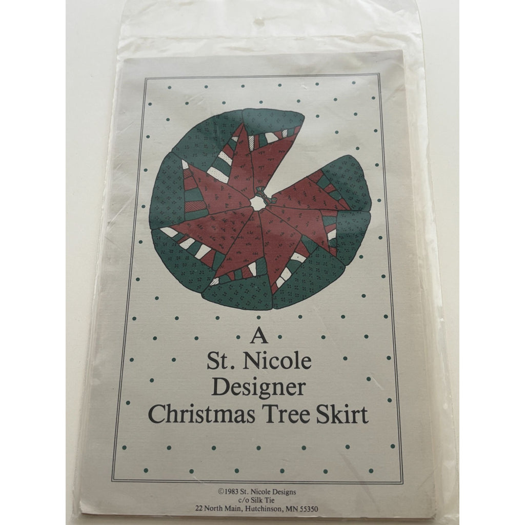 St Nicole Designer Christmas Tree Skirt Quilting Pattern Holiday Home Decor 1983