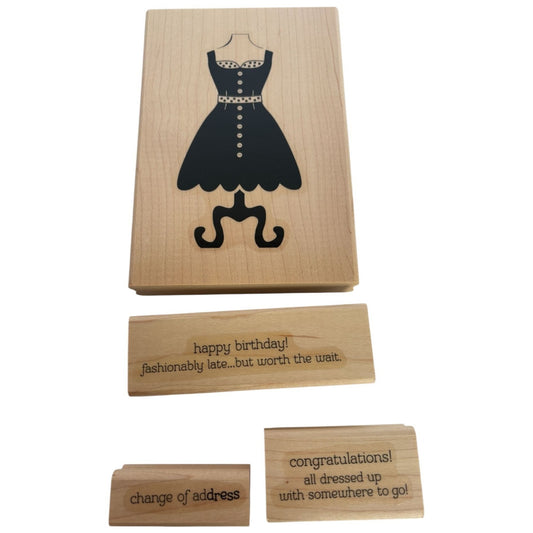 Stampin Up Rubber Stamp All Dressed Up Fashion Change of Address Puns Birthday