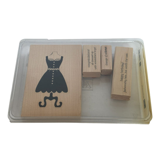 Stampin Up Rubber Stamp All Dressed Up Fashion Change of Address Puns Birthday
