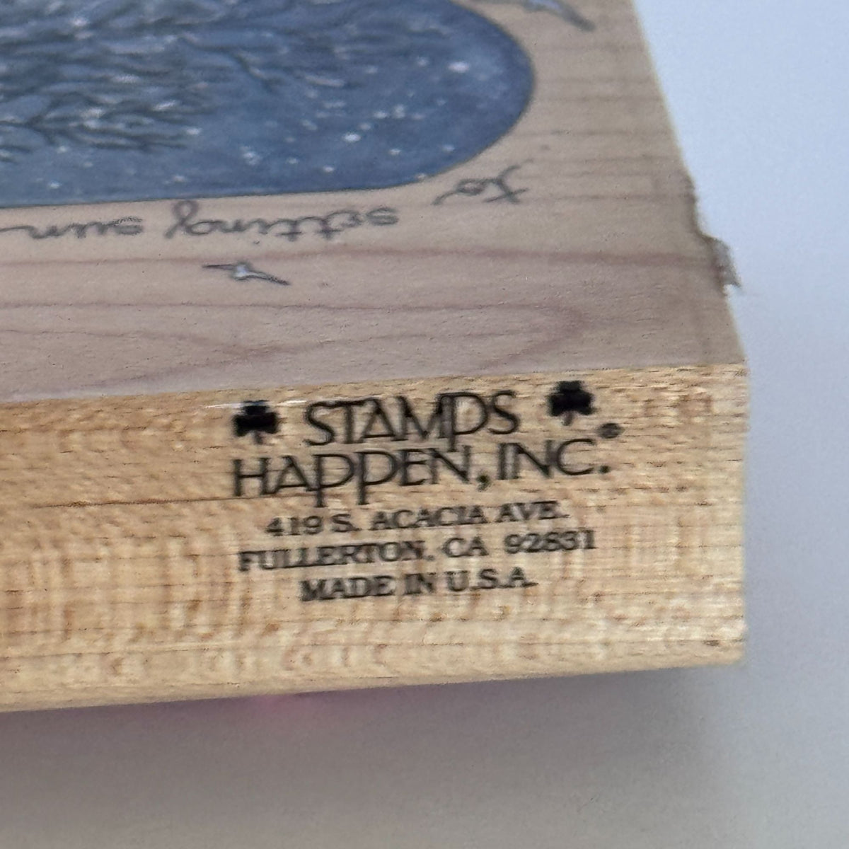 Stamps Happen Rubber Stamp An Angels Work Vertical Christmas Church Snowy Village Sleigh Cardmaking