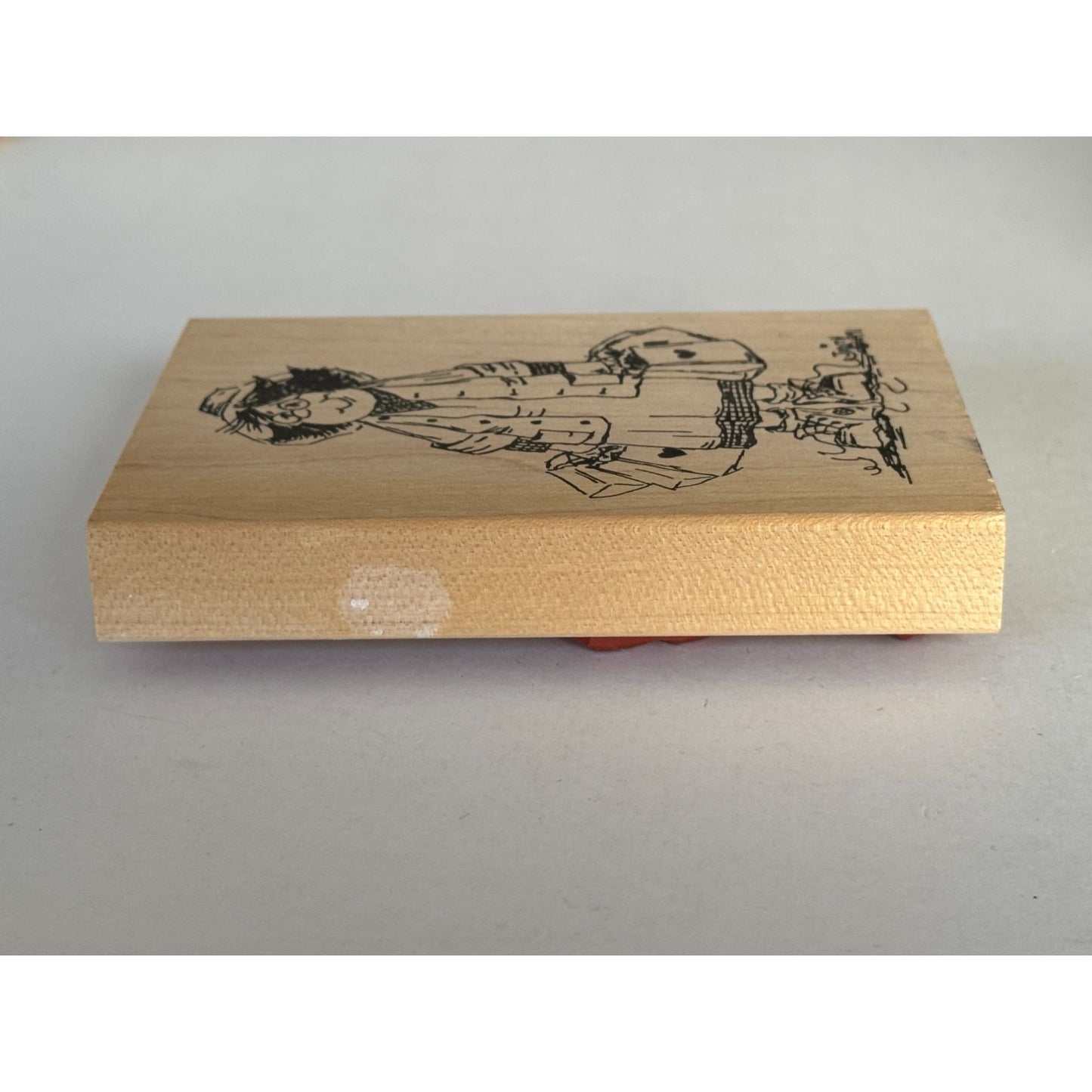 Judith  Wooden Rubber Stamp Straight Hair Bag Lady Shopping Smile Grandma S-03