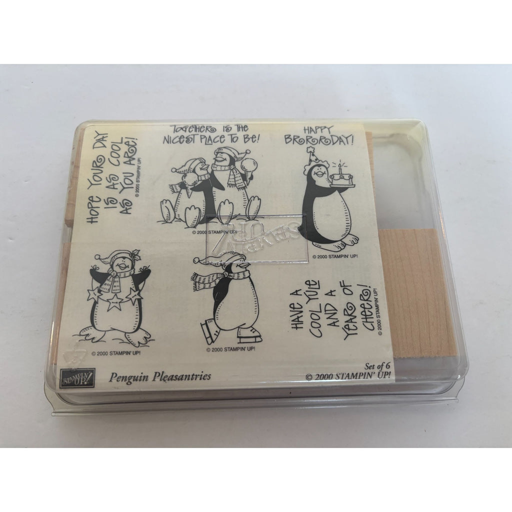 Stampin Up Rubber Stamp Set Penguin Pleasantries Funny Birthday Card Making Pun