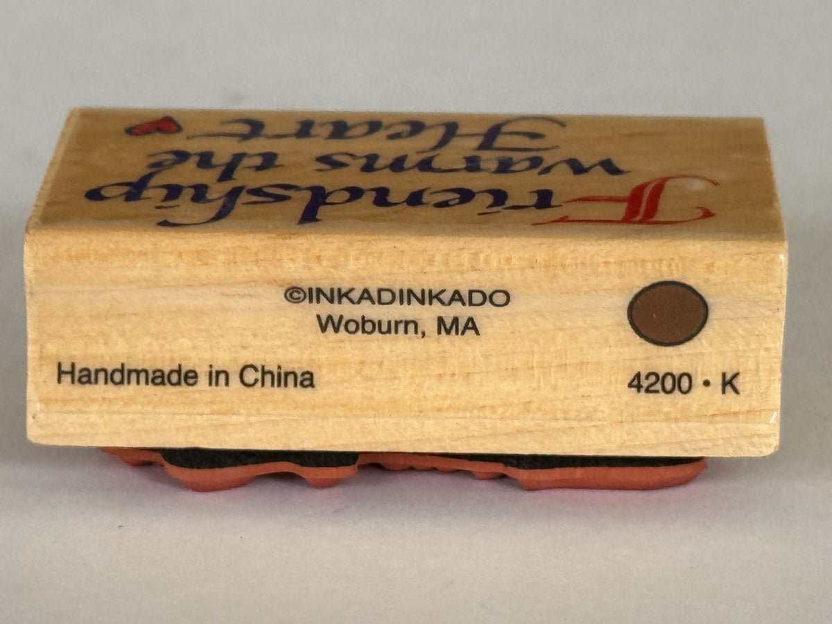 Inkadinkado Rubber Stamp Friendship Warms The Heart Card Making Words Friend