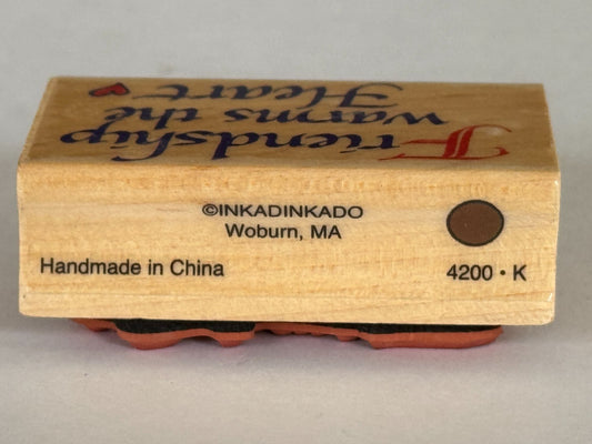Inkadinkado Rubber Stamp Friendship Warms The Heart Card Making Words Friend