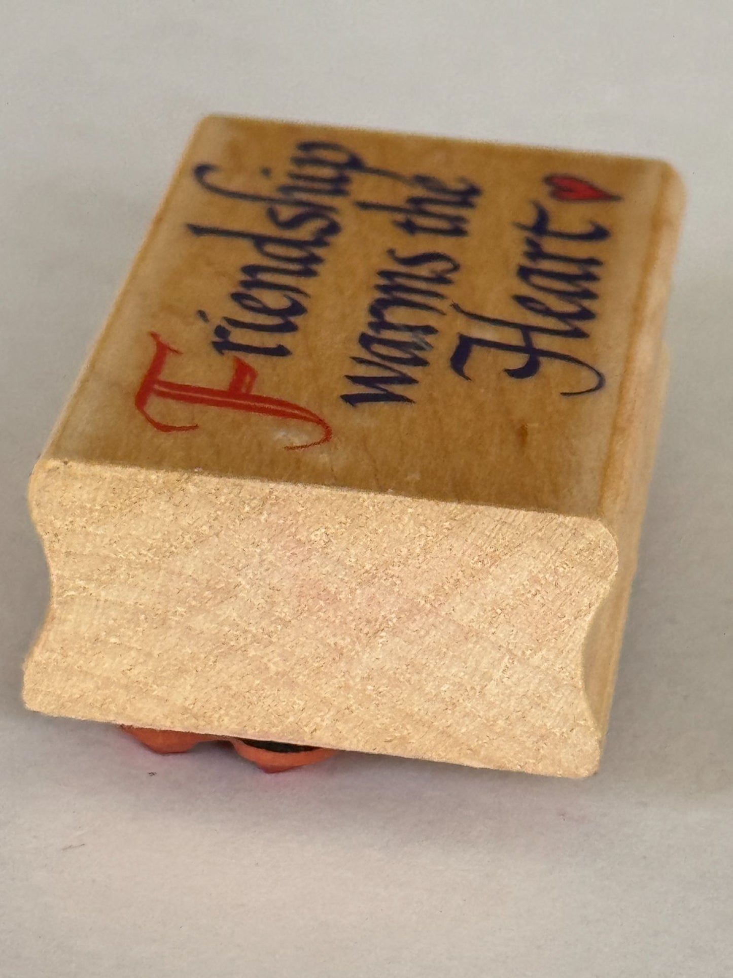 Inkadinkado Rubber Stamp Friendship Warms The Heart Card Making Words Friend