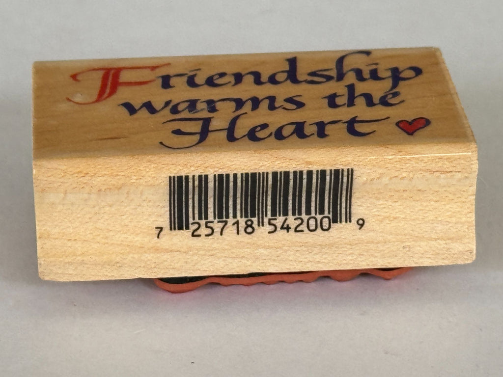Inkadinkado Rubber Stamp Friendship Warms The Heart Card Making Words Friend