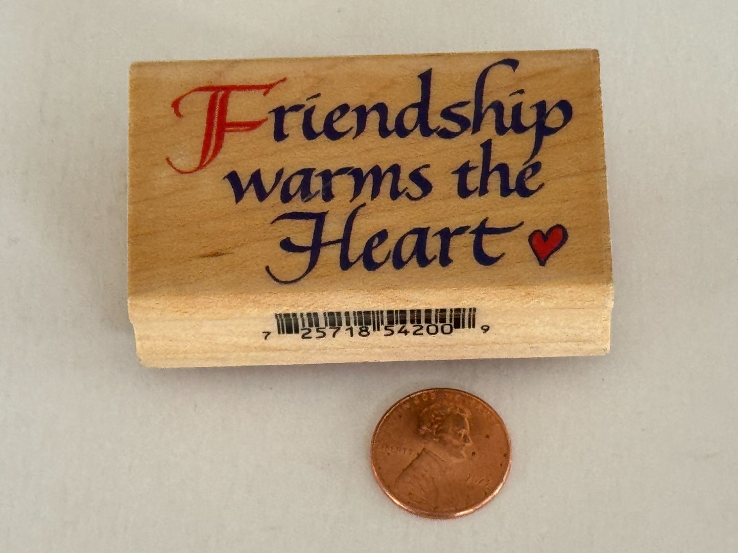 Inkadinkado Rubber Stamp Friendship Warms The Heart Card Making Words Friend