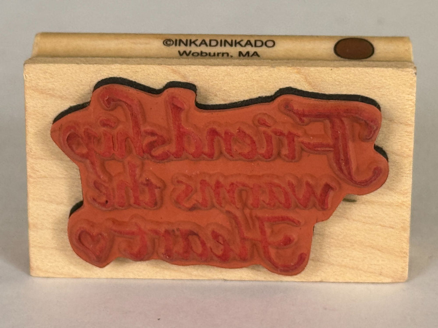 Inkadinkado Rubber Stamp Friendship Warms The Heart Card Making Words Friend