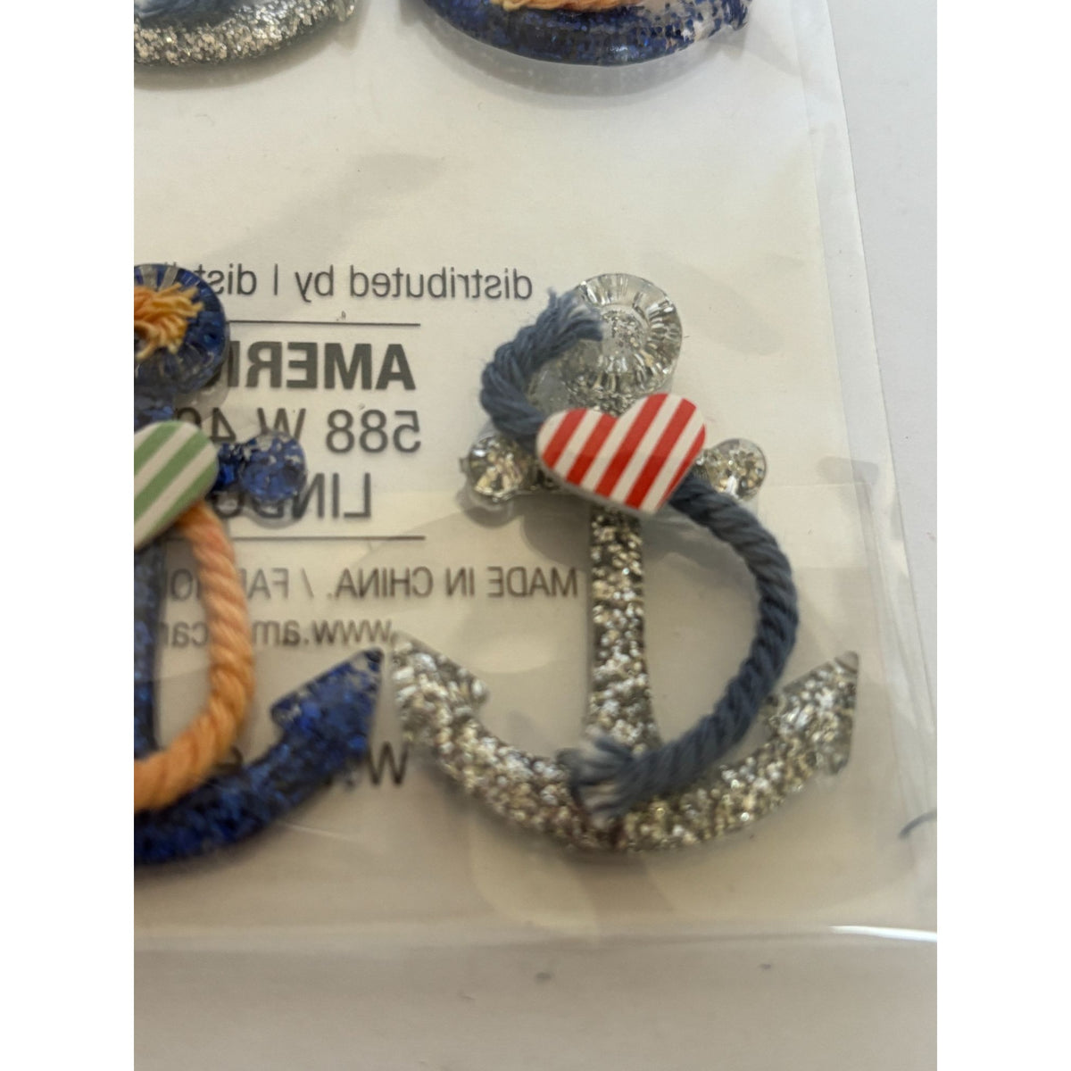 Jolees Boutique Nautical Anchors Repeat Embellishments Glitter Rope Accents 6 Pc